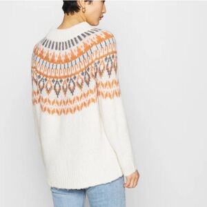 Aerie American Oversized Eagle Fair isle Legging Sweater! Orange gray